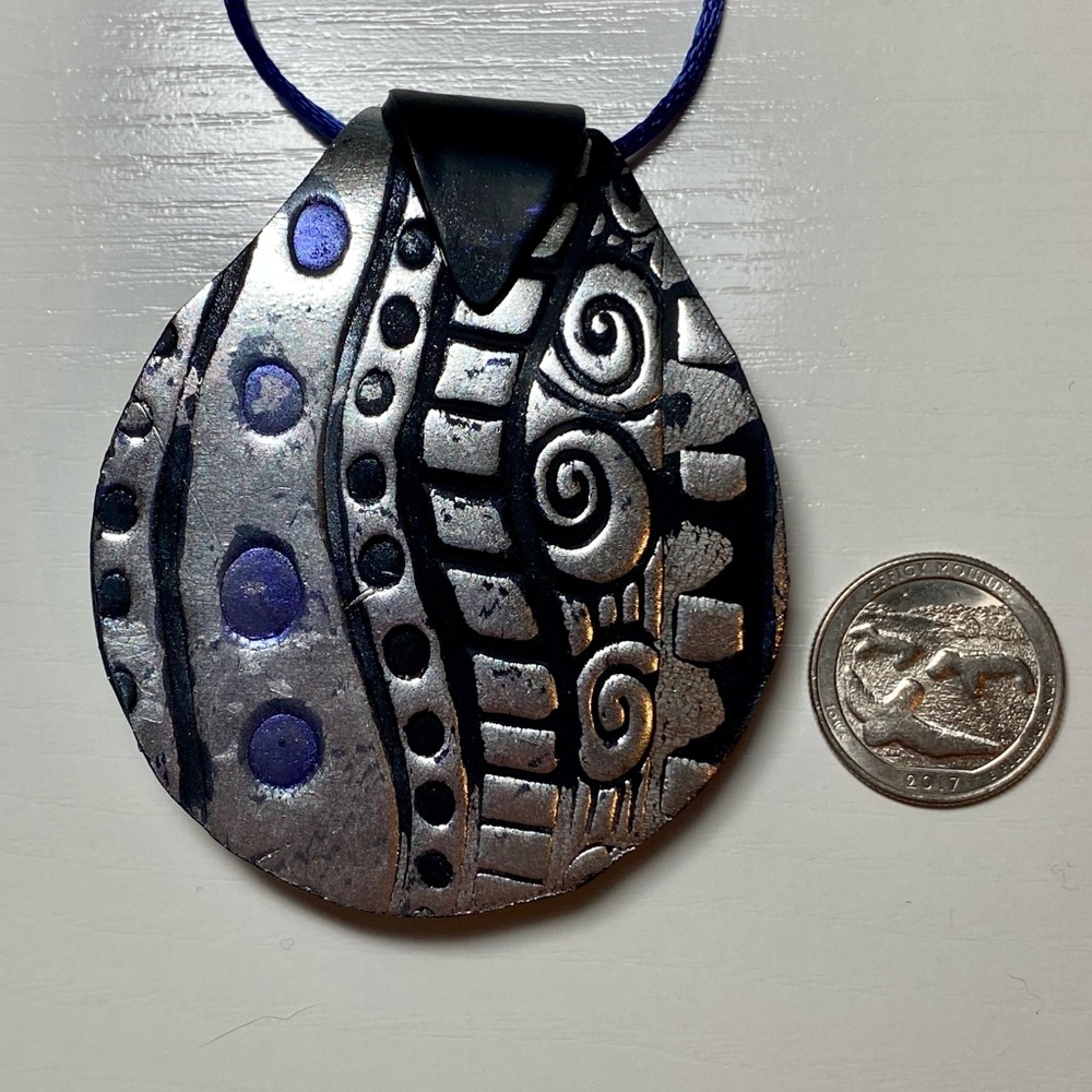Artisan Silver and Black Pendant Necklace